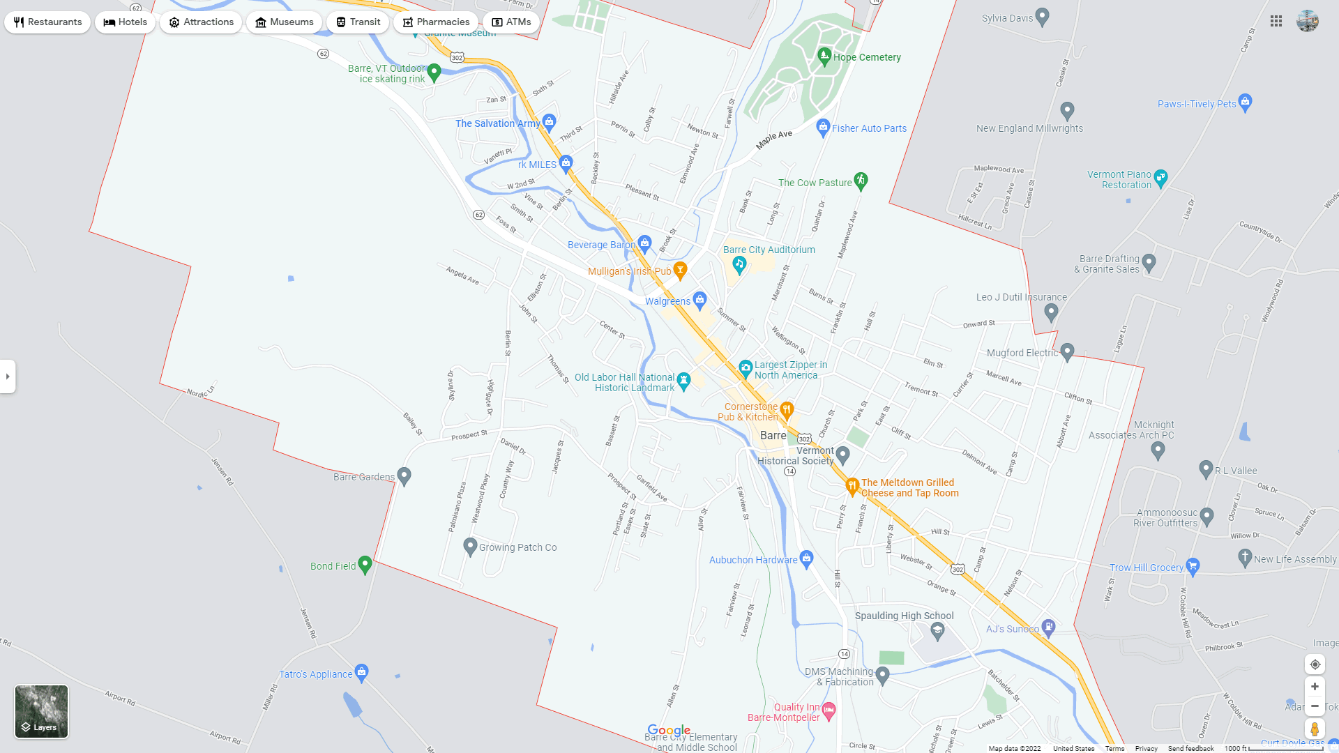 Barre Vermont Map